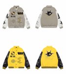 画像7: one eye embroidery baseball jacket stadium jacket baseball uniform jacket blouson  ユニセックス 男女兼用ワンアイ片目刺繍スタジアムジャンパー ダウンジャケット スタジャン MA-1 ボンバー ジャケット ブルゾン (7)