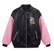 画像2: looney tunes tweety stadium jacket BASEBALL JACKET baseball uniform jacket blouson  ユニセックス 男女兼用ルーニー・テューンズトゥイーティーレザー スタジアムジャンパー スタジャン MA-1 ボンバー ジャケット ブルゾン (2)