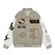 画像2: one eye embroidery baseball jacket stadium jacket baseball uniform jacket blouson  ユニセックス 男女兼用ワンアイ片目刺繍スタジアムジャンパー ダウンジャケット スタジャン MA-1 ボンバー ジャケット ブルゾン (2)