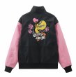 画像1: looney tunes tweety stadium jacket BASEBALL JACKET baseball uniform jacket blouson  ユニセックス 男女兼用ルーニー・テューンズトゥイーティーレザー スタジアムジャンパー スタジャン MA-1 ボンバー ジャケット ブルゾン (1)