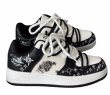 画像3: Color matching leather star paint lace up sneakers shoes 男女兼用 ユニセックスカラーマッチングスターペイント レザーレースアップレザースニーカーシューズ (3)