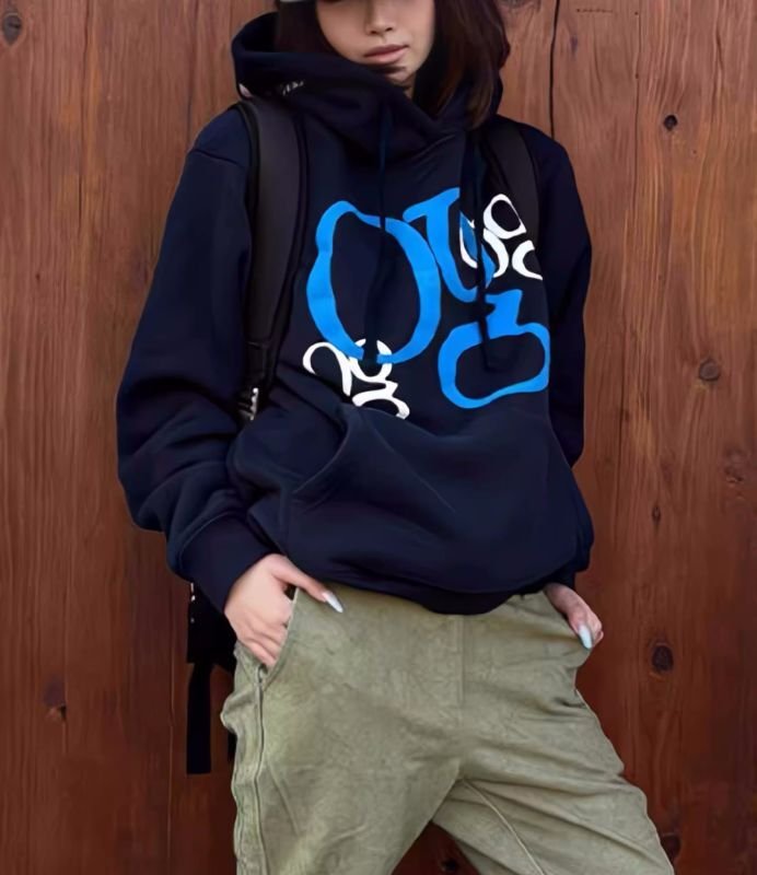 画像4: GO×Go×GO logoPrint  pullover hoodie hoody   ユニセックス 男女兼用 3GOプリント パーカー フーディ プルオーバースウェット トレーナー (4)