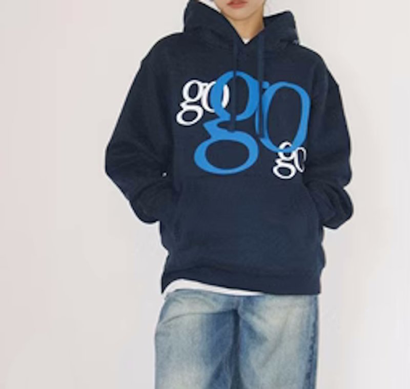 画像5: GO×Go×GO logoPrint  pullover hoodie hoody   ユニセックス 男女兼用 3GOプリント パーカー フーディ プルオーバースウェット トレーナー (5)