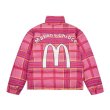 画像6: McDonald's Print cotton-padded jacketsdown  jacket　ユニセックス 男女兼用Mプリントチェックプリントダウンコートジャケット ブルゾン　 (6)