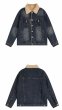 画像9: sherpa denim  jacket　ユニセックス 男女兼用デニムファーカラージャケットGジャン ブルゾン　 (9)