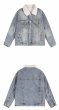 画像8: sherpa denim  jacket　ユニセックス 男女兼用デニムファーカラージャケットGジャン ブルゾン　 (8)