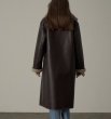 画像6:  reversible thickened sheepskin Leather& lamb plush long Coat リバーシブルレザー＆ラムファーロング丈コート ジャケット (6)