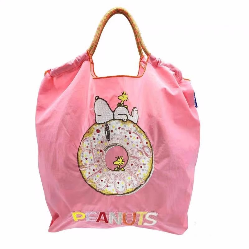 画像3: Donut x Snoopy x Woodstock ballchain tote shoulder bag  スヌーピー×ウッドストック×ドーナツトートショルダーエコショッピングバッグバッグ (3)