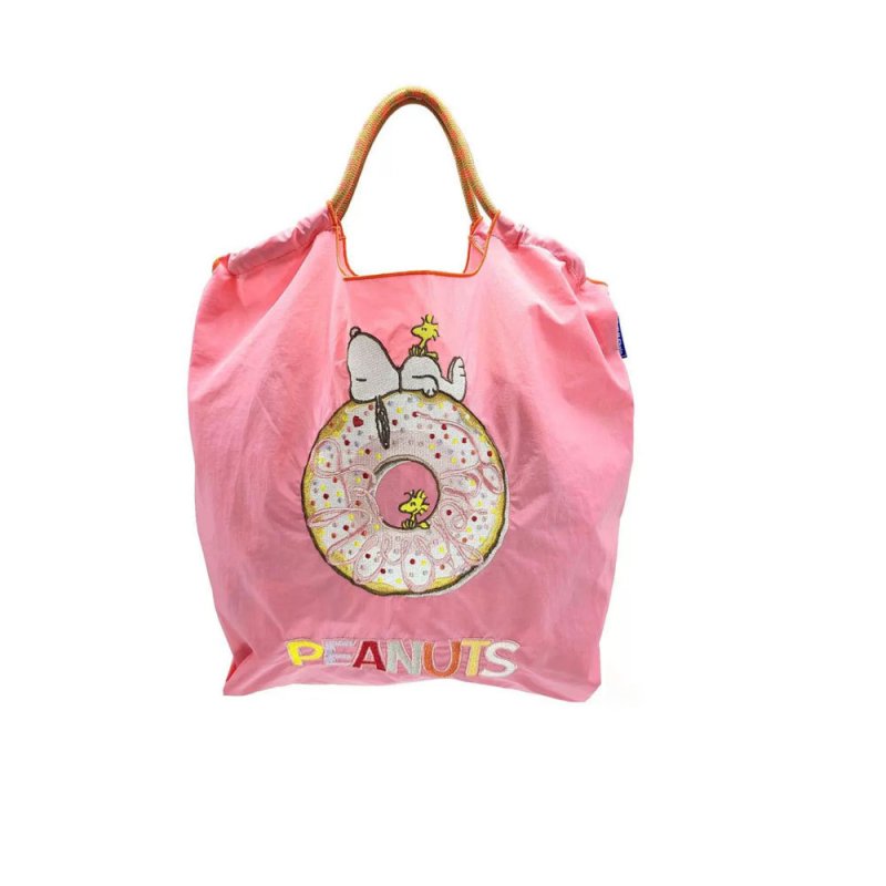 画像1: Donut x Snoopy x Woodstock ballchain tote shoulder bag  スヌーピー×ウッドストック×ドーナツトートショルダーエコショッピングバッグバッグ (1)