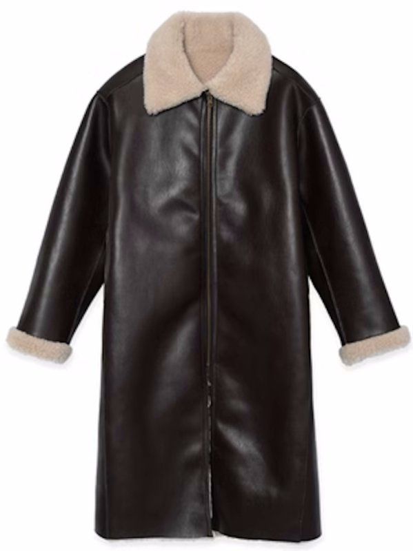 画像10:  reversible thickened sheepskin Leather& lamb plush long Coat リバーシブルレザー＆ラムファーロング丈コート ジャケット (10)