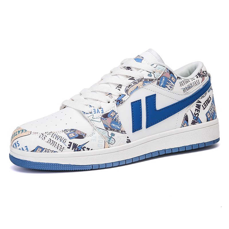 画像3: pop graphic print High cut & low cut lace up leather sneakers shoes 男女兼用 ユニセックスポップグラフィックプリントハイカット＆ローカットレザーハイカットレースアップ スニーカー シューズ (3)