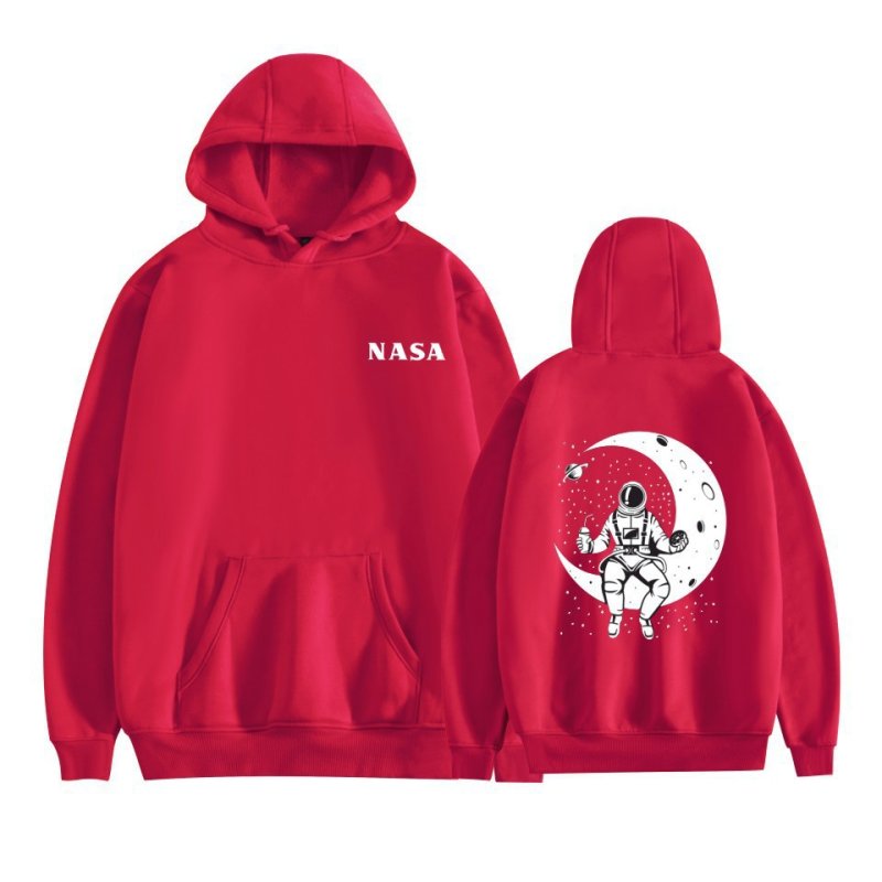 画像5: NASA space x resting astronaut Print  pullover hoodie hoody   ユニセックス 男女兼用 NASAナサ×宇宙飛行士プリント パーカー フーディ プルオーバースウェット トレーナー (5)