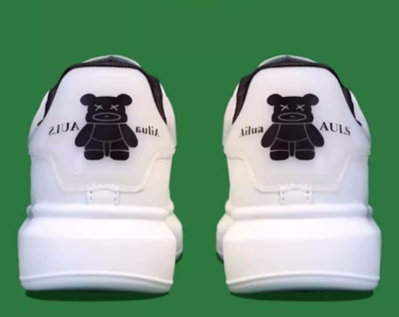 画像2: kaws bear leatherlace up sneakers shoes 男女兼用 ユニセックスカウズベアレザー レースアップレザースニーカーシューズ (2)