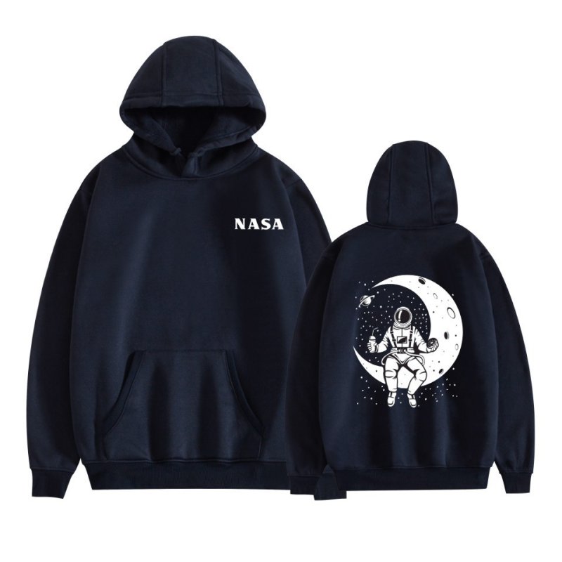 画像4: NASA space x resting astronaut Print  pullover hoodie hoody   ユニセックス 男女兼用 NASAナサ×宇宙飛行士プリント パーカー フーディ プルオーバースウェット トレーナー (4)