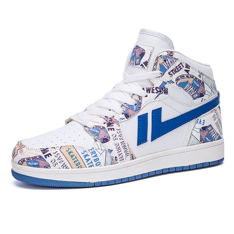 画像5: pop graphic print High cut & low cut lace up leather sneakers shoes 男女兼用 ユニセックスポップグラフィックプリントハイカット＆ローカットレザーハイカットレースアップ スニーカー シューズ (5)