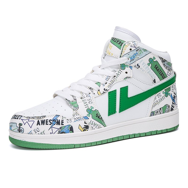 画像6: pop graphic print High cut & low cut lace up leather sneakers shoes 男女兼用 ユニセックスポップグラフィックプリントハイカット＆ローカットレザーハイカットレースアップ スニーカー シューズ (6)
