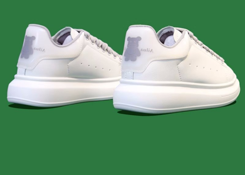 画像3: kaws bear leatherlace up sneakers shoes 男女兼用 ユニセックスカウズベアレザー レースアップレザースニーカーシューズ (3)