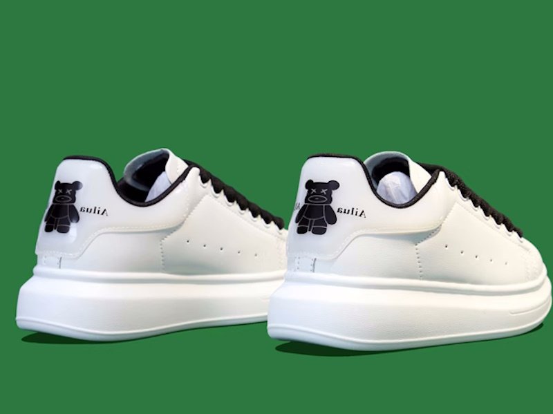 画像5: kaws bear leatherlace up sneakers shoes 男女兼用 ユニセックスカウズベアレザー レースアップレザースニーカーシューズ (5)