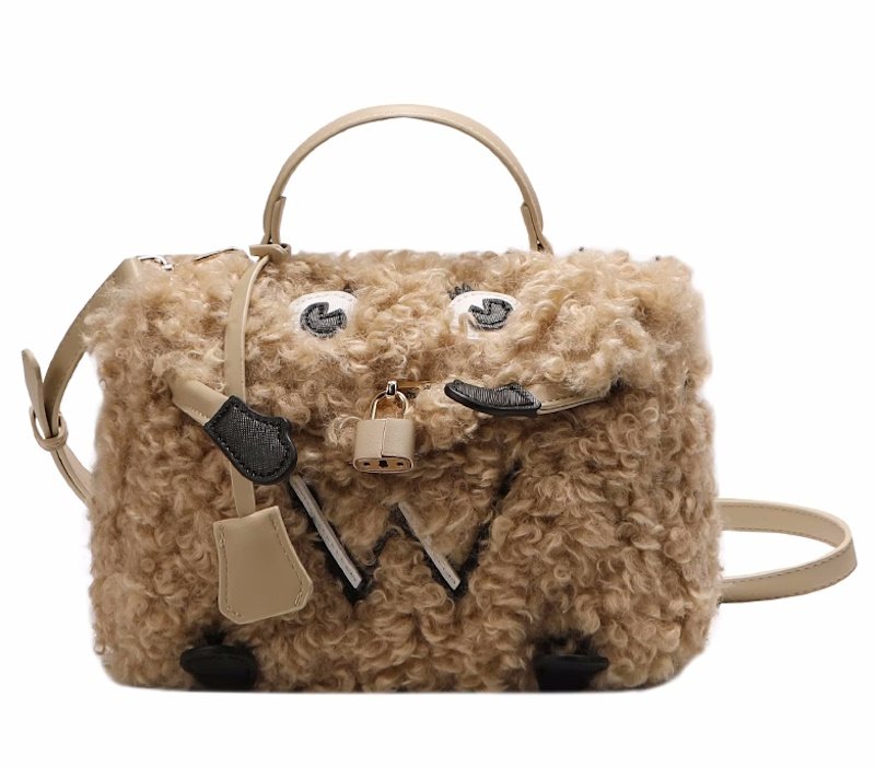 画像1: Woman’s mongolian fur monster tote shoulder bag doll bag モンゴリアン ファーモンスター トートショルダーバッグ (1)