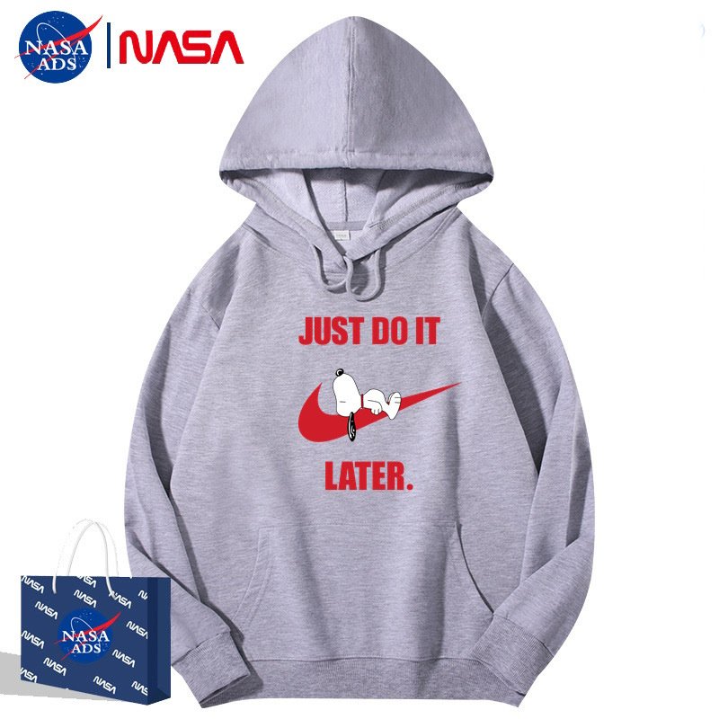 画像3: JUST DO IT LATER x Snoopy Hoodie sweatshirt ユニセックス男女兼用 NASA×JUST DO IT LATER×スヌーピー スウェット パーカー  (3)