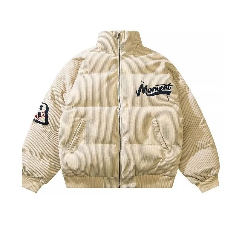 画像5: MOMENT logo cordoy down jacket cotton-padded jacketsdown  jacket ユニセックス 男女兼用MOMENTロゴ コーディロイダウンコートジャケット ブルゾン  (5)