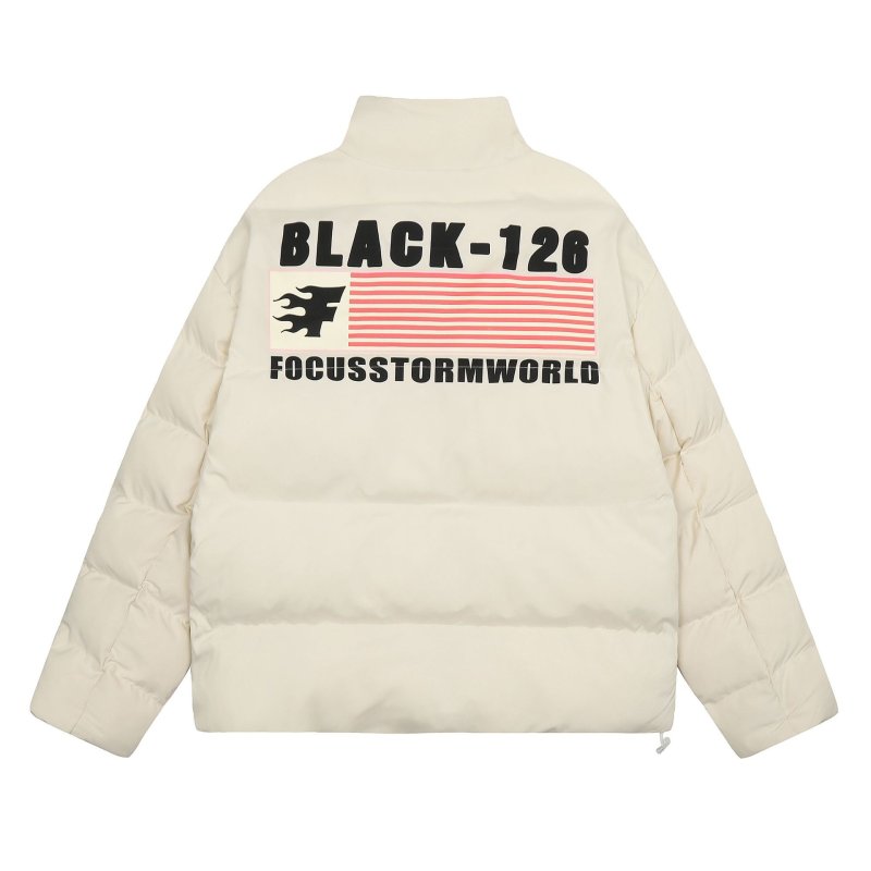 画像2: FOS logo down jacket cotton-padded jacketsdown  jacket ユニセックス 男女兼用FOSダウンコートジャケット ブルゾン  (2)