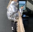 画像5: silver shiny down short jacket coat  ユニセックス男女兼用 シャイニングシルバー ショートダウンジャケット (5)