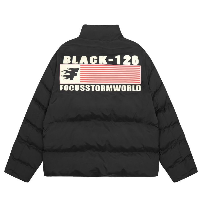 画像3: FOS logo down jacket cotton-padded jacketsdown  jacket ユニセックス 男女兼用FOSダウンコートジャケット ブルゾン  (3)