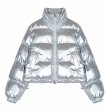 画像3: silver shiny down short jacket coat  ユニセックス男女兼用 シャイニングシルバー ショートダウンジャケット (3)