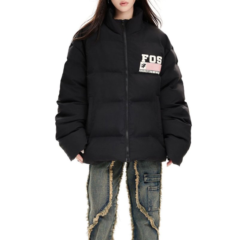 画像11: FOS logo down jacket cotton-padded jacketsdown  jacket ユニセックス 男女兼用FOSダウンコートジャケット ブルゾン  (11)
