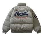 画像2: SALE セール MOMENT logo cordoy down jacket cotton-padded jacketsdown  jacket　ユニセックス 男女兼用MOMENTロゴ コーディロイダウンコートジャケット ブルゾン　 (2)