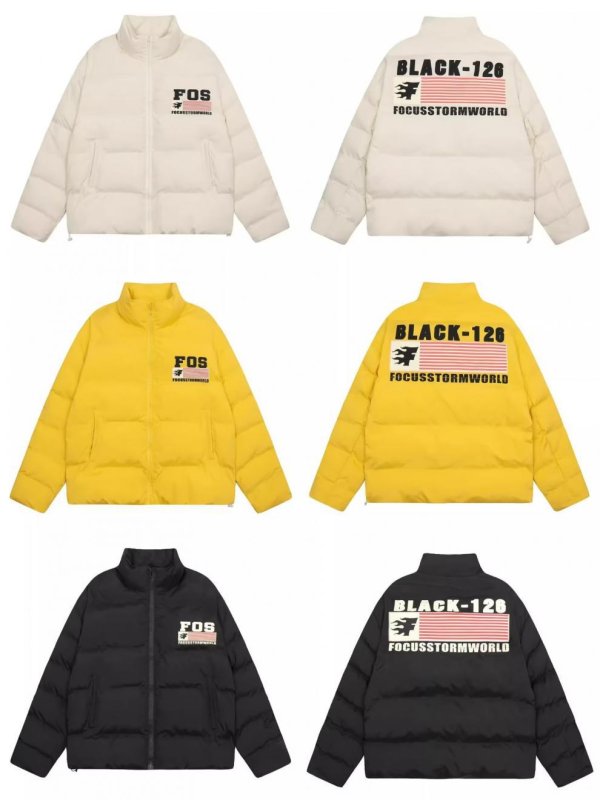 画像8: FOS logo down jacket cotton-padded jacketsdown  jacket ユニセックス 男女兼用FOSダウンコートジャケット ブルゾン  (8)