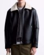 画像3: men's fashionable lapel shearling leather  sherpa jacket 　ユニセックス 男女兼用ムートンレザージャケットラペル ブルゾン　 (3)