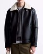 画像3: men's fashionable lapel shearling leather  sherpa jacket 　ユニセックス 男女兼用ムートンレザージャケットラペル ブルゾン　 (3)