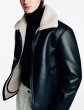 画像4: men's fashionable lapel shearling leather  sherpa jacket 　ユニセックス 男女兼用ムートンレザージャケットラペル ブルゾン　 (4)