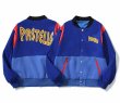 画像1: street Pastelle patchwork baseball jacket stadium jacket baseball uniform jacket blouson  ユニセックス 男女兼用パステルスタジアムジャンパー ダウンジャケット スタジャン MA-1 ボンバー ジャケット ブルゾン (1)