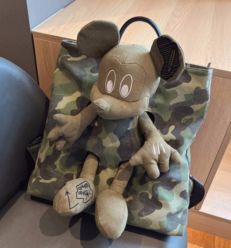 画像4: Woman’s Mickey x Camouflage Mickey x Black Backpack tote shoulder bag　ミッキー×迷彩 ミッキー×ブラック バックパック トートショルダーバッグ (4)