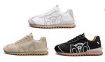 画像1: One point leather & canvas lace up sneakers shoes 男女兼用 ユニセックスワンポイントレザー＆キャンバスレースアップレザースニーカーシューズ (1)