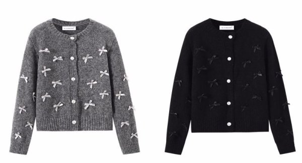 画像7: Sugar ribbon cardigan TOP Sweater　シュガーリボンカーディガンロングスリーブニットセーターニット (7)