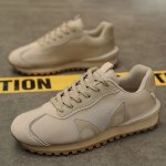 画像5: One point leather & canvas lace up sneakers shoes 男女兼用 ユニセックスワンポイントレザー＆キャンバスレースアップレザースニーカーシューズ (5)