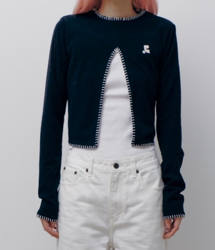 画像5: CUT OUT LONG SLEEVE KNIT TOP Sweater　カットアウトロングスリーブニットプルオーバーセーター (5)