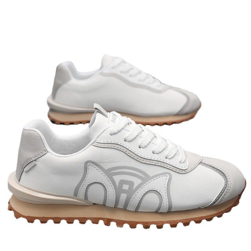 画像7: One point leather & canvas lace up sneakers shoes 男女兼用 ユニセックスワンポイントレザー＆キャンバスレースアップレザースニーカーシューズ (7)