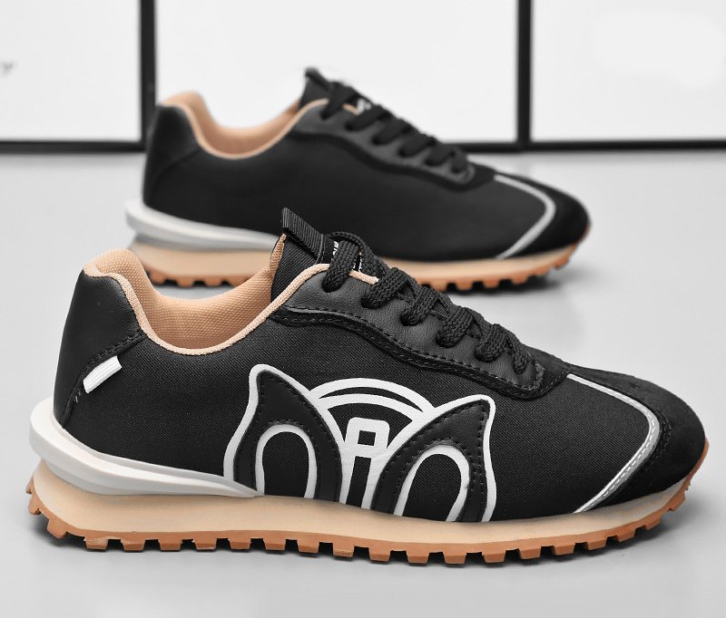 画像8: One point leather & canvas lace up sneakers shoes 男女兼用 ユニセックスワンポイントレザー＆キャンバスレースアップレザースニーカーシューズ (8)