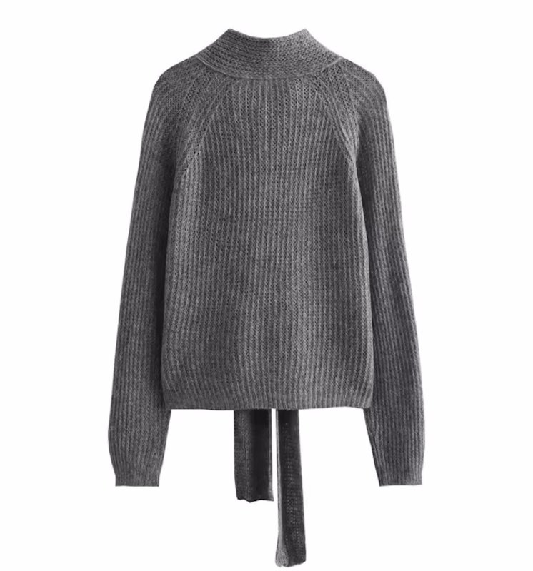 画像5: ribbon open-knit sweater リボンボウ オープンニット セーター ニットプルオーバー (5)