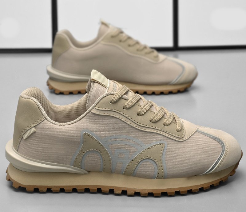 画像9: One point leather & canvas lace up sneakers shoes 男女兼用 ユニセックスワンポイントレザー＆キャンバスレースアップレザースニーカーシューズ (9)