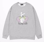 画像1: Rabbit x Newspaper  round neck sweat shirt ユニセックス 男女兼用 ラビット×ニュースペーパープリント スウェット トレーナー (1)