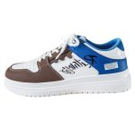 画像1: By color leather lace up sneakers shoes 男女兼用 ユニセックスレザーバイカラー＆アルファベットレースアップレザースニーカーシューズ (1)