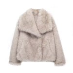画像1: Women's fur french half coat jacket ファーフレンチハーフコート ジャケット 　 (1)