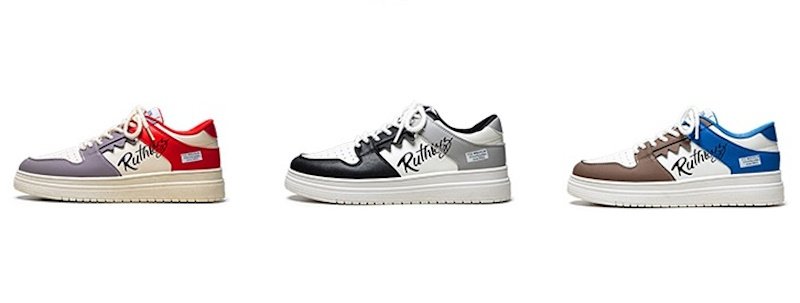 画像4: By color leather lace up sneakers shoes 男女兼用 ユニセックスレザーバイカラー＆アルファベットレースアップレザースニーカーシューズ (4)