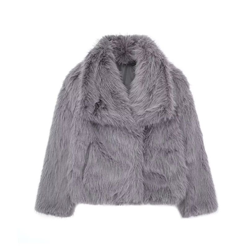 画像2: Women's fur french half coat jacket ファーフレンチハーフコート ジャケット 　 (2)